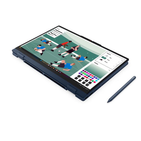Лаптоп LENOVO IdeaPad 5 2-in-1, AMD Ryzen AI 7 445, 15.3 инча WUXGA, тъчскрийн, 400 нита, 32GB DDR5 RAM, 512GB SSD, Cosmic Blue, Windows 11 Home + Pen