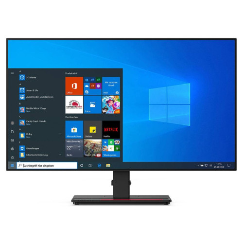 Монитор LENOVO ThinkVision P27h-30, 27 инча, 2560x1440, IPS, 16:9, 350cd/m2, HDMI, DP, USB Hub, LAN