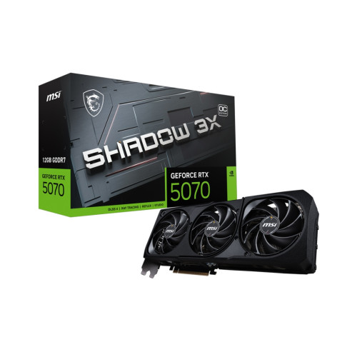 Видеокарта MSI GeForce RTX 5070 12G SHADOW 3X OC, 12GB GDDR7, 192bit, PCIe 5.0, 3x DP 2.1b, HDMI 2.1b