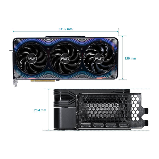 Видеокарта PALIT GeForce RTX 5080 GameRock OC, 16GB GDDR7, 256 bit, 1x HDMI 2.1b, 3x DP 2.1b - NE75080T19T2-GB2030G