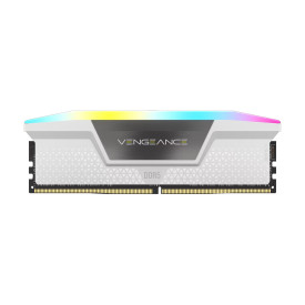 RAM памет Corsair Vengeance RGB, 32GB (2x16GB) DDR5, 6000MT/s, CL36, AMD Optimized, White, Kit of 2