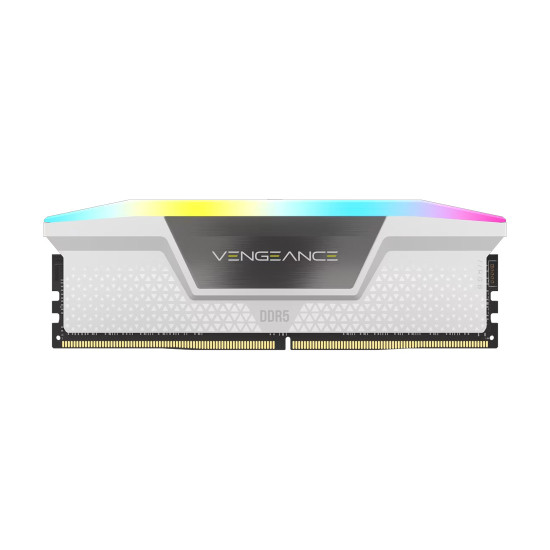 RAM памет Corsair Vengeance RGB, 32GB (2x16GB) DDR5, 6000MT/s, CL36, AMD Optimized, White, Kit of 2