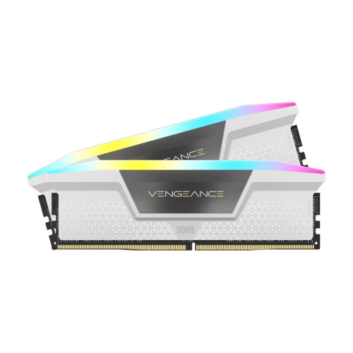 RAM памет Corsair Vengeance RGB, 32GB (2x16GB) DDR5, 6000MT/s, CL36, AMD Optimized, White, Kit of 2