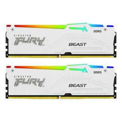 RAM памет Kingston FURY Beast White RGB EXPO 32GB (2x16GB), 6000MT/s, DDR5, CL36, DIMM, Kit of 2