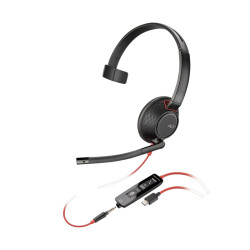 Слушалки HP Poly Blackwire 5210, Monaural, USB-C, 3.5мм Plug, USB-C/A Adapter
