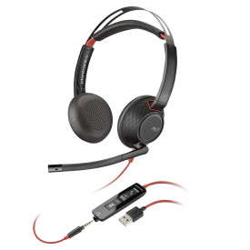 Слушалки HP Poly Blackwire 5220 Stereo USB-C + 3.5мм жак + USB-C/A