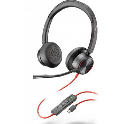 Слушалки HP Poly Blackwire 8225, Stereo, USB-C, USB-C/A Adapter