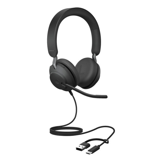 Слушалки JABRA Evolve2 40 SE UC Stereo, USB-C/USB-A