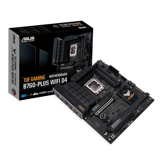 Дънна платка ASUS TUF GAMING B760-PLUS D4 WIFI, LGA1700, 4xDDR5, ATX, PCIe x4, DP, HDMI, USB, 90MB1DF0-M0EAY0