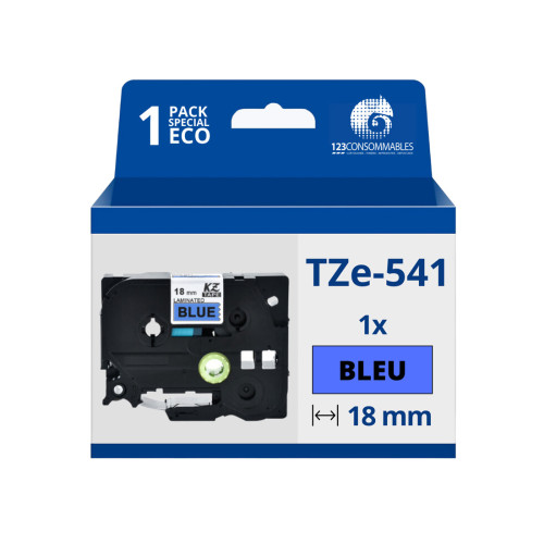 Етикети Brother TZe-541, 18mm, Blue Background, Black Text