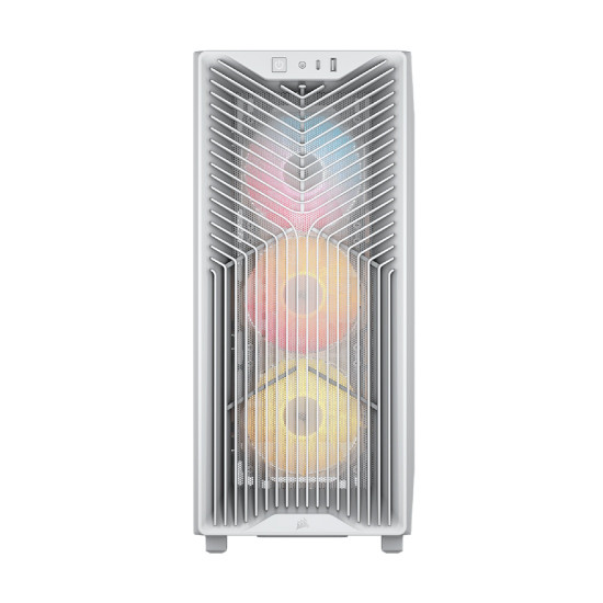 Кутия за компютър Corsair 3200D RS ARGB, Mid-Tower, Performance, White
