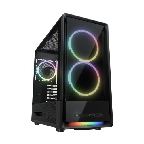 Кутия за компютър COUGAR DUOAIR RGB, Mid Tower, Black