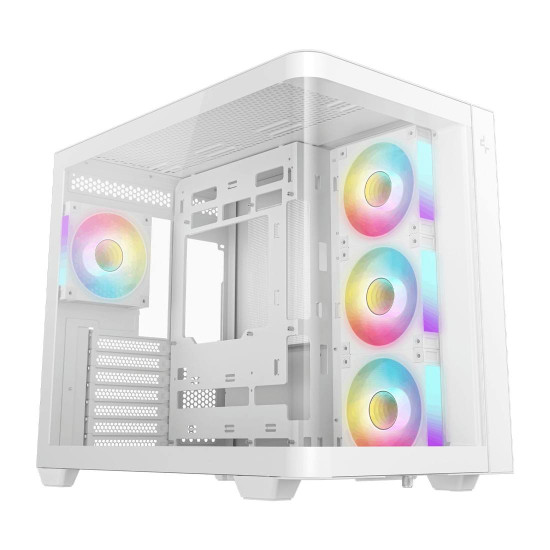 Кутия за компютър DeepCool CG530U 4F WH, Mid Tower, 2 x USB 3.0, 1 x USB Type-C Gen 2, 1 x Audio, White