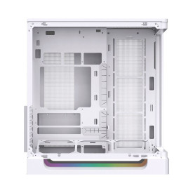 Кутия за компютър Heaven Air Arctic, EN49606, 2 x USB 3.0, USB Type-C, извит панел от закалено стъкло, White