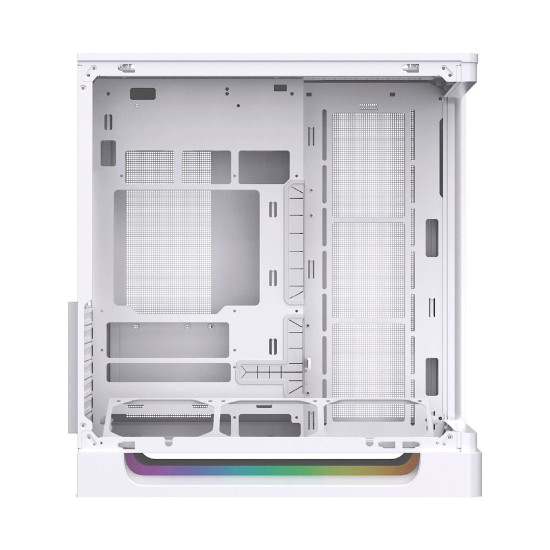 Кутия за компютър Heaven Air Arctic, EN49606, 2 x USB 3.0, USB Type-C, извит панел от закалено стъкло, White