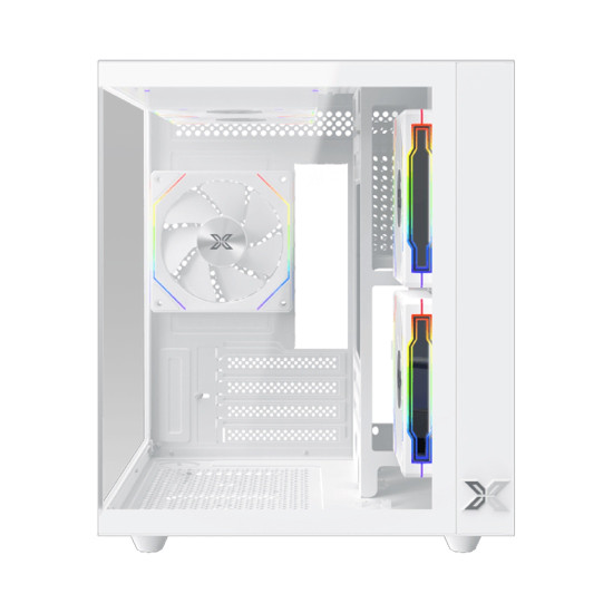 Кутия за компютър XIGMATEK Aqua M Lite Arctic, WH, MATX, U3x1 & U2x1, 2PCS TG, 4PCS G22A Arctic Reverse & 1PC G22A Arctic, ARGB Remote Control Box