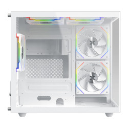 Кутия за компютър XIGMATEK Aqua M Lite Arctic, WH, MATX, U3x1 & U2x1, 2PCS TG, 4PCS G22A Arctic Reverse & 1PC G22A Arctic, ARGB Remote Control Box