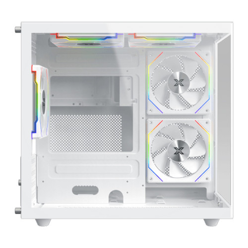 Кутия за компютър XIGMATEK Aqua M Lite Arctic, WH, MATX, U3x1 & U2x1, 2PCS TG, 4PCS G22A Arctic Reverse & 1PC G22A Arctic, ARGB Remote Control Box