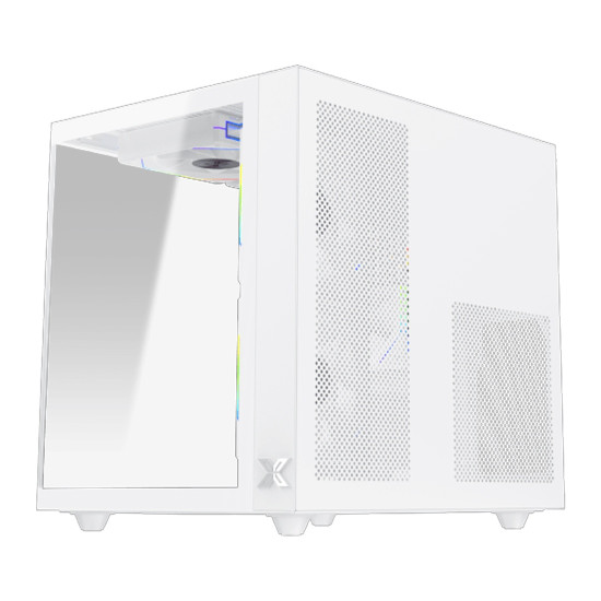 Кутия за компютър XIGMATEK Aqua M Lite Arctic, WH, MATX, U3x1 & U2x1, 2PCS TG, 4PCS G22A Arctic Reverse & 1PC G22A Arctic, ARGB Remote Control Box