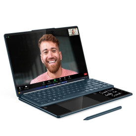 Лаптоп Lenovo Yoga Book 9, Intel Core Ultra 7 255H, 14 инча 2.8K OLED 500N 120Hz, 32GB DDR5x, 1TB SSD, Windows 11 Home, Tidal Teal