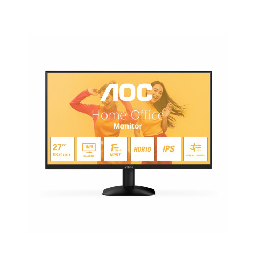 Монитор AOC Q27B35E, 27 инча, QHD, IPS, 75 Hz, 4 ms, 300 cd/m², HDMI, DisplayPort