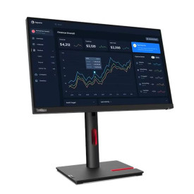 Монитор LENOVO ThinkVision T22i-30, 21.5 инча, IPS, FHD, WLED, 4ms, HDMI, DP, VGA, 4x USB 3.2, USB-B 3.2, Raven Black, Нарушена опаковка