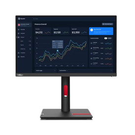 Монитор LENOVO ThinkVision T22i-30, 21.5 инча, IPS, FHD, WLED, 4ms, HDMI, DP, VGA, 4x USB 3.2, USB-B 3.2, Raven Black, Нарушена опаковка