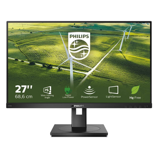 Монитор PHILIPS 272B1G/00, 27 инча, 1920x1080, IPS, USB хъб, Speakers