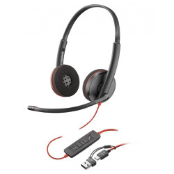 Слушалки HP Poly Blackwire 3220, Stereo, USB-C, USB-C/A Adapter