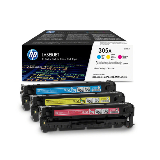 Тонер касета HP 305A, CF370AM, Cyan + Magenta + Yellow