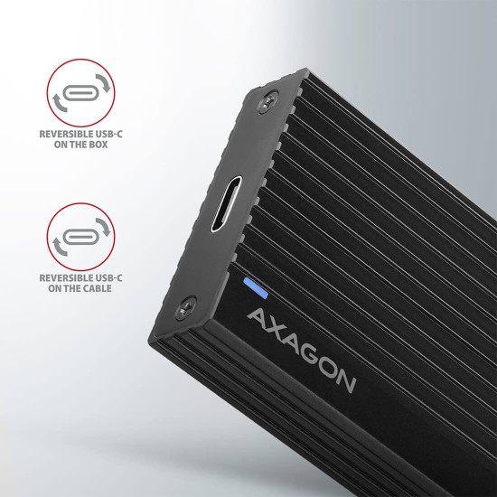 Външна кутия за диск AXAGON EEM2-GTR SuperSpeed+, USB-C, M.2 2230, M.2 2242, M.2 2260, M.2 2280