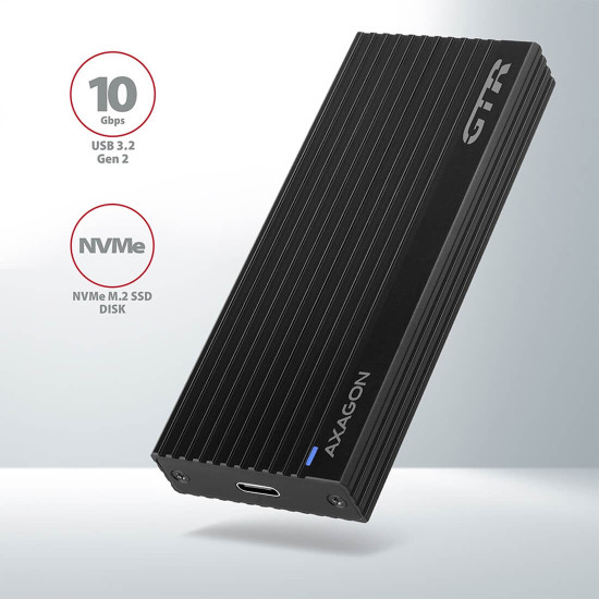 Външна кутия за диск AXAGON EEM2-GTR SuperSpeed+, USB-C, M.2 2230, M.2 2242, M.2 2260, M.2 2280