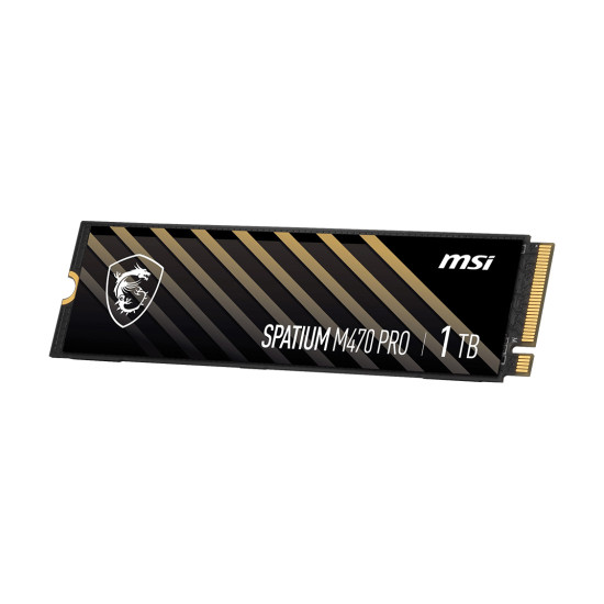 Вътрешен SSD диск MSI Spatium M470 PRO, PCIe Gen4x4, M.2 2280, 1TB, 3D NAND, 6000MB/s четене, 5000MB/s запис
