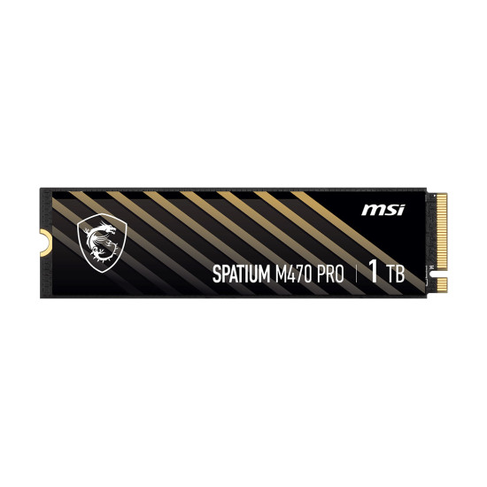 Вътрешен SSD диск MSI Spatium M470 PRO, PCIe Gen4x4, M.2 2280, 1TB, 3D NAND, 6000MB/s четене, 5000MB/s запис