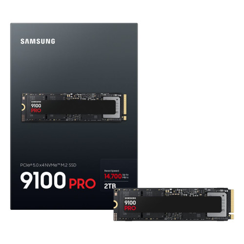 Вътрешен SSD диск SAMSUNG 9100 PRO, NVMe, M.2, 2TB, PCIe 5.0, 14.800 MB/s Read, 13.400 MB/s Write