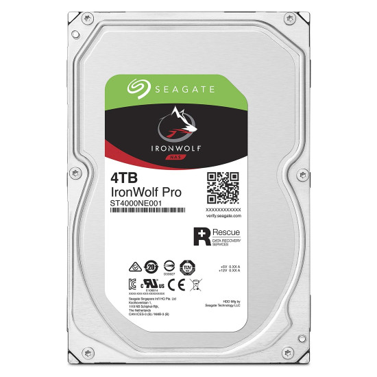 Вътрешен твърд диск SEAGATE Ironwolf PRO, 4TB, 7200rpm, 6Gb/s SATA, 256MB, 3.5 инча (2 броя)