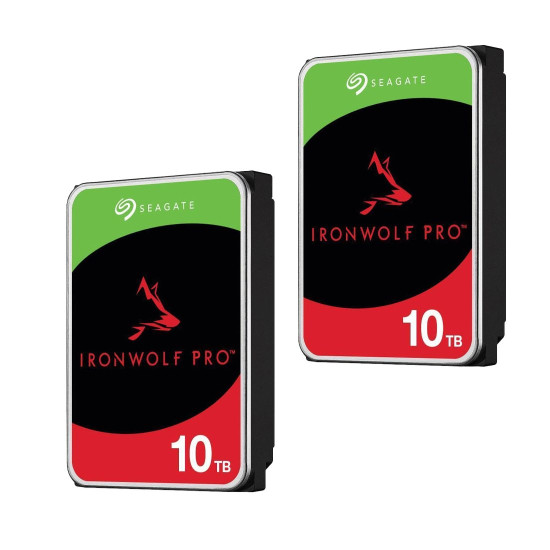 Вътрешен твърд диск SEAGATE IronWolf PRO Enterprise NAS, 10TB, 7200rpm, 6Gb/s SATA, 256MB, 3.5 инча - (2 броя)