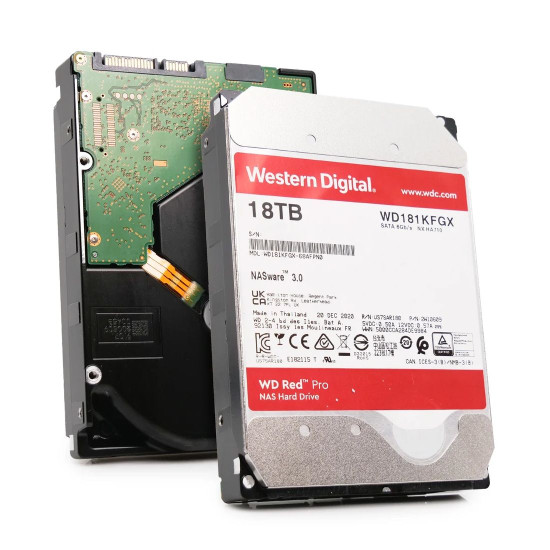 Вътрешен твърд диск Western Digital Red Pro, 18 TB, 3.5 инча, SATA 6 Gb/s, 512 MB кеш, Bulk
