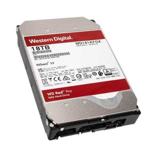 Вътрешен твърд диск Western Digital Red Pro, 18 TB, 3.5 инча, SATA 6 Gb/s, 512 MB кеш, Bulk