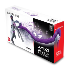 Видеокарта SAPPHIRE PURE Radeon RX 9070 OC, 16GB GDDR6, 256-bit, PCIe5.0, 2xDP, 2xHDMI