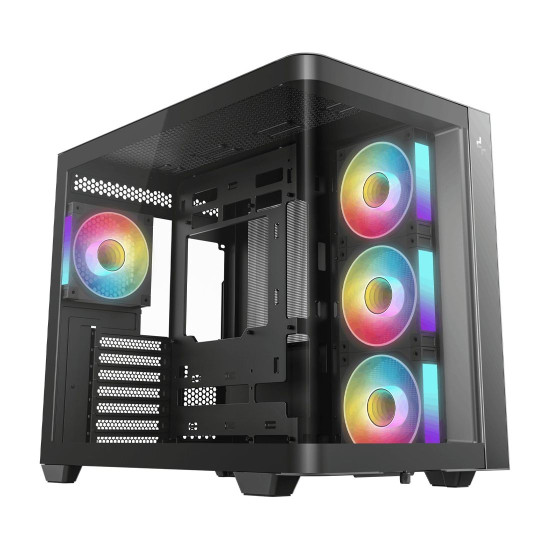 Кутия за компютър DeepCool CG530U 4F, Mid Tower, 2 x USB 3.0, 1 x USB Type-C Gen 2, 1 x Audio, Black