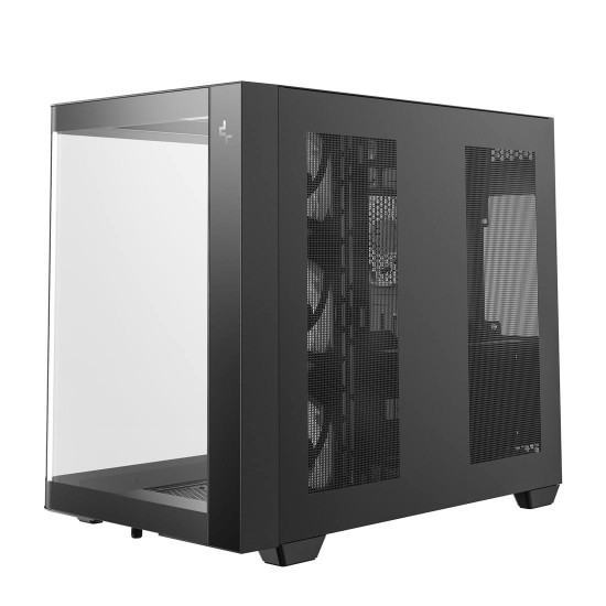 Кутия за компютър DeepCool CG530U 4F, Mid Tower, 2 x USB 3.0, 1 x USB Type-C Gen 2, 1 x Audio, Black