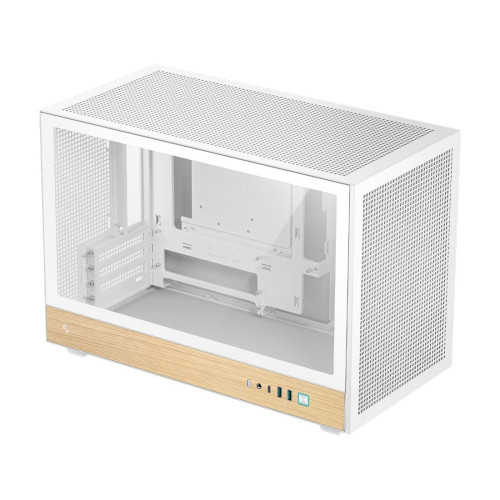 Кутия за компютър DeepCool CH260 WOOD , Mini Tower, 2 x USB 3.0, 1 x USB Type-C Gen 2, 1 x Audio, White