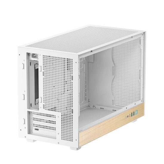 Кутия за компютър DeepCool CH260 WOOD , Mini Tower, 2 x USB 3.0, 1 x USB Type-C Gen 2, 1 x Audio, White