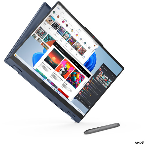 Лаптоп LENOVO IdeaPad 5 2-in-1, AMD Ryzen 5 8645HS, 16 инча WUXGA, тъчскрийн, 16GB DDR5X, 512GB SSD, Windows 11 Home + Стилус