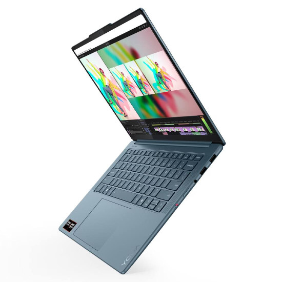 Лаптоп LENOVO Yoga Pro 7, AMD Ryzen AI 7 350, 14.5 инча, 2.9 K OLED, 500 NITS, 90 Hz, 32 GB DDR5x, 1 TB SSD, Tidal Teal