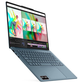 Лаптоп LENOVO Yoga Pro 7, AMD Ryzen AI 7 350, 14.5 инча, 2.9 K OLED, 500 NITS, 90 Hz, 32 GB DDR5x, 1 TB SSD, Tidal Teal