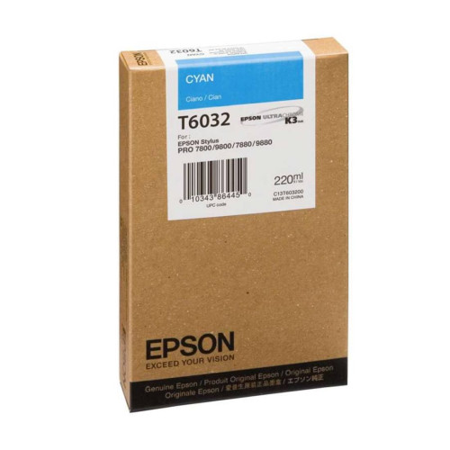 Мастило EPSON T6032, Cyan