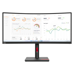 Монитор LENOVO ThinkVision T34w-30, 34 инча VA, 3440x1440, 60Hz, 4ms, HDMI, DP