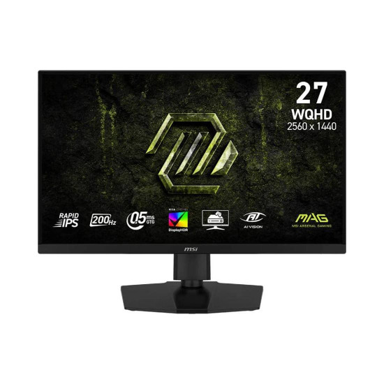 Монитор MSI MAG 274QPF E20 Gaming, 27 инча, WQHD 2560 x 1440, Rapid IPS, 200 Hz, 0.5 ms, AMD FreeSync Premium, DisplayHDR 400
